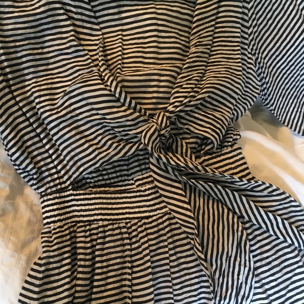 Stripped jumpsuit with peekaboo